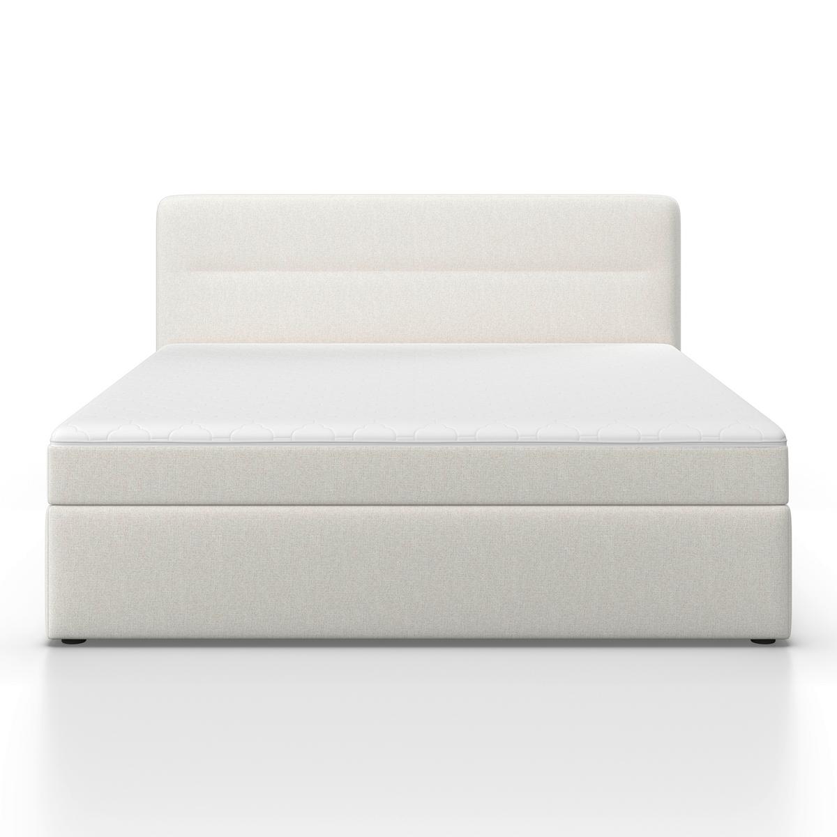 Boxspringová manželská posteľ Marco 180x200, béžová - čierna/krémová, Modern, drevo/textil (180/200cm) - Bessagi