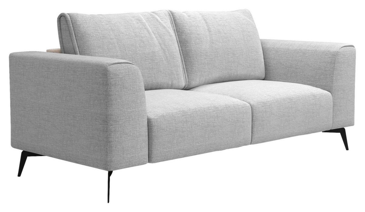 Dvoumístná pohovka SEUL, světle šedá - černá/světle šedá, Design, kov/dřevo (186/88/90cm) - MID.YOU