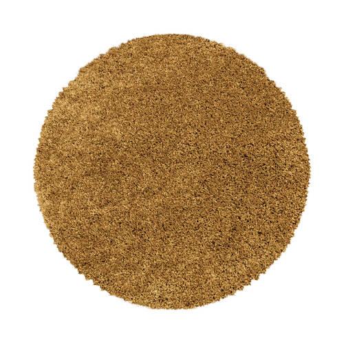 Hochflor Teppich Goldfarben Naturfaser Sydney Ø 200 cm - Goldfarben, Basics, Textil (200cm)