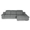 Ecksofa Isona Dunkelgrau Chenille - Chromfarben/Dunkelgrau, Design, Textil (286/165cm) - Livetastic