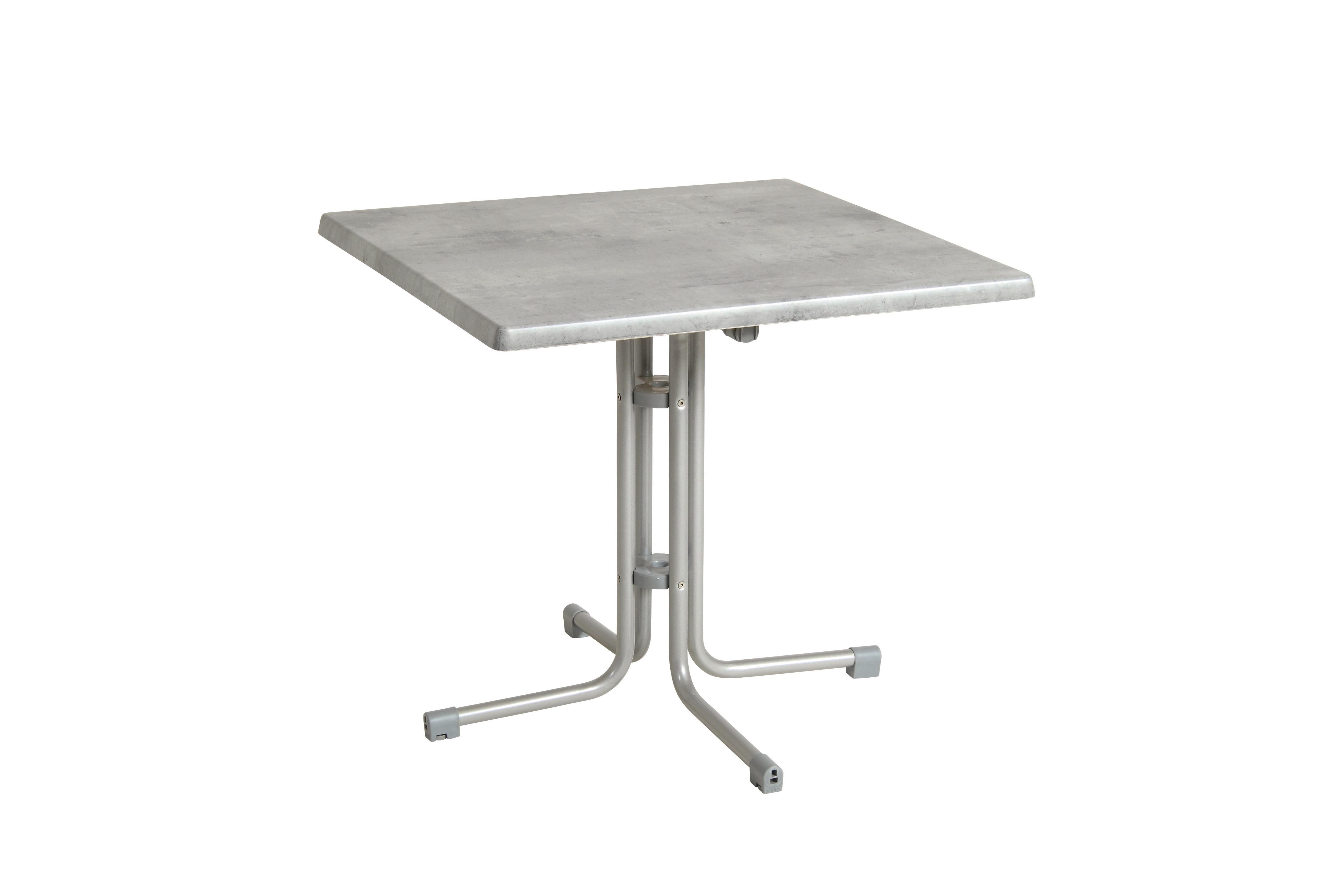 Gartentisch klappbar Acamp Metall/Holzwerkstoff L: 70 cm - Platinfarben/Grau, Basics, Holzwerkstoff/Metall (70/70/72cm) - Gardenson