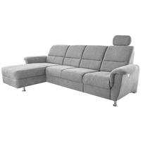 Ecksofa Parole Grau S: 165/292 cm - Chromfarben/Grau, KONVENTIONELL, Textil (165/292cm) - Livetastic
