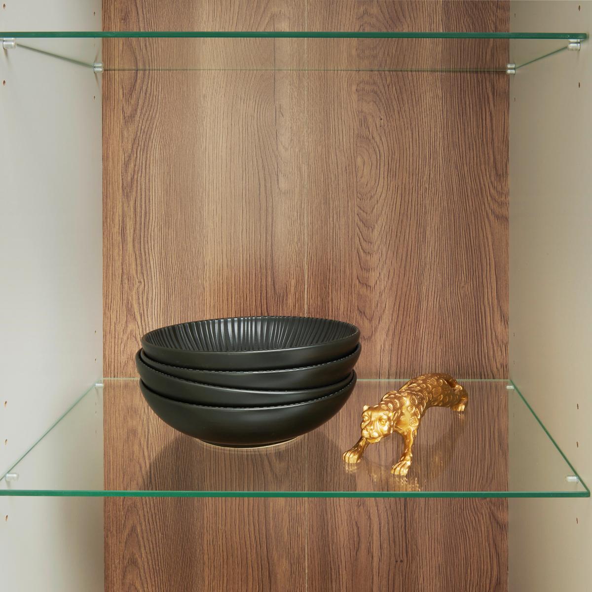 Hängevitrine Arian B: 50,1 cm Eiche Dekor/Hellgrau - Eichefarben/Hellgrau, MODERN, Glas/Holzwerkstoff (50,1/103,2/32,2cm)