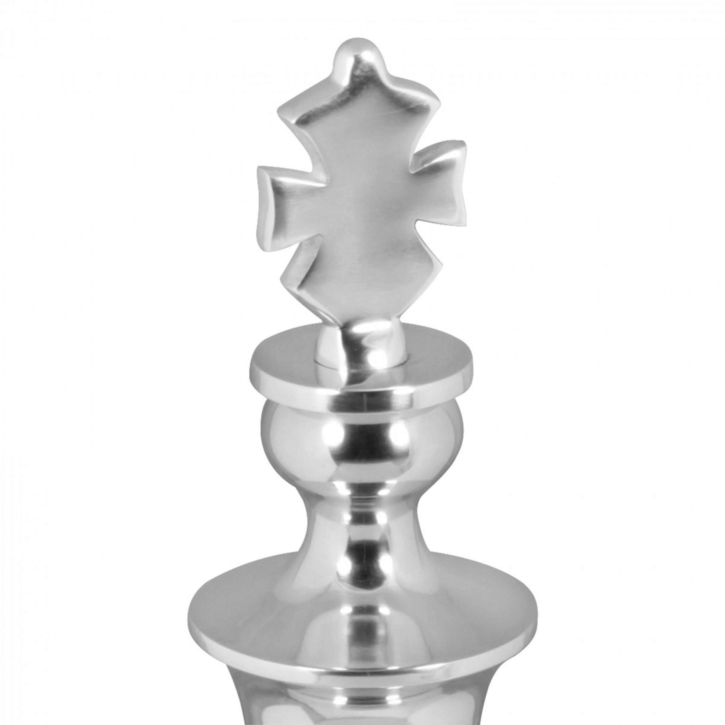 Skulptur Wohnling Silberfarben B: 22 cm - Silberfarben, MODERN, Metall (22/70/22cm) - MID.YOU