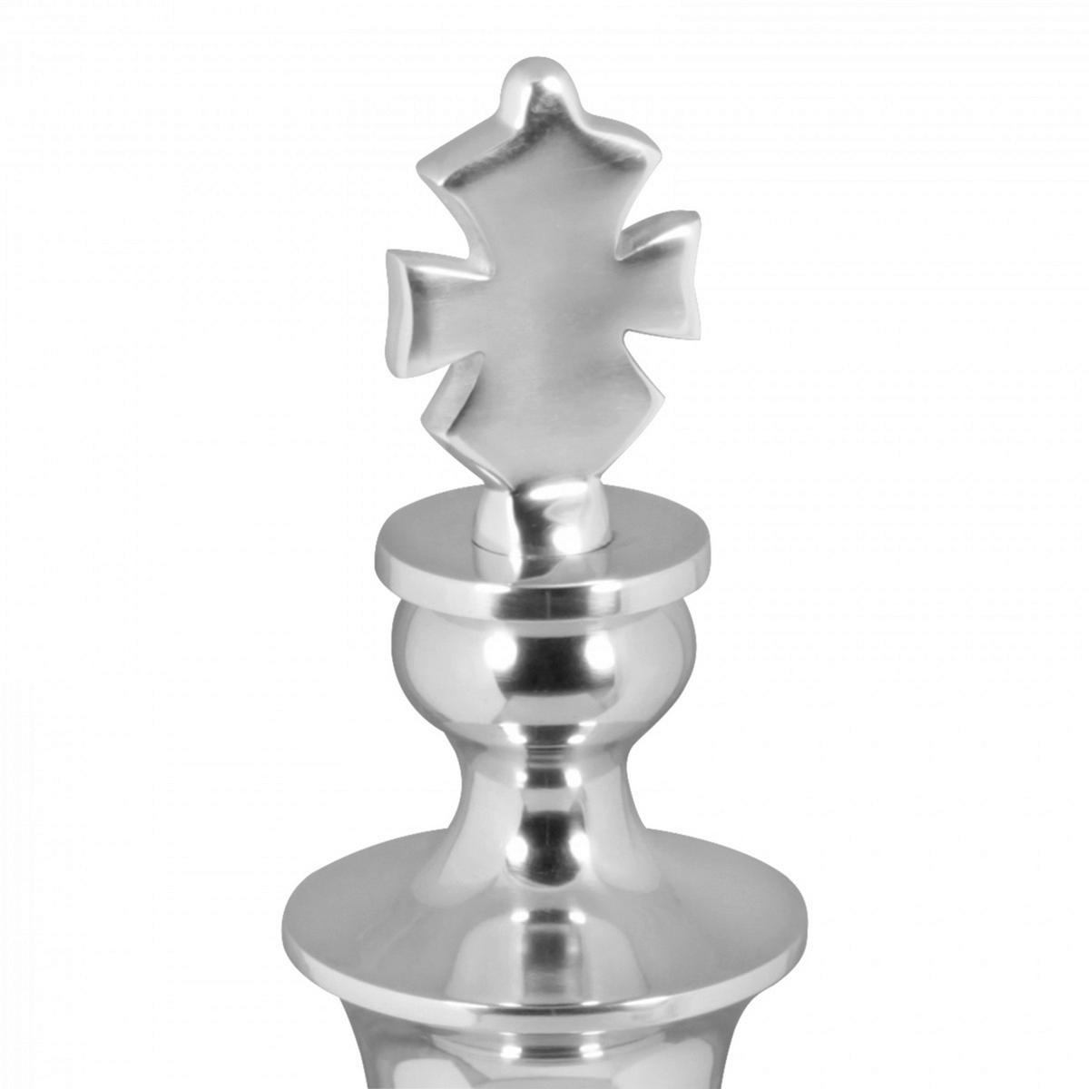 Skulptur Wohnling Silberfarben B: 22 cm - Silberfarben, MODERN, Metall (22/70/22cm) - MID.YOU