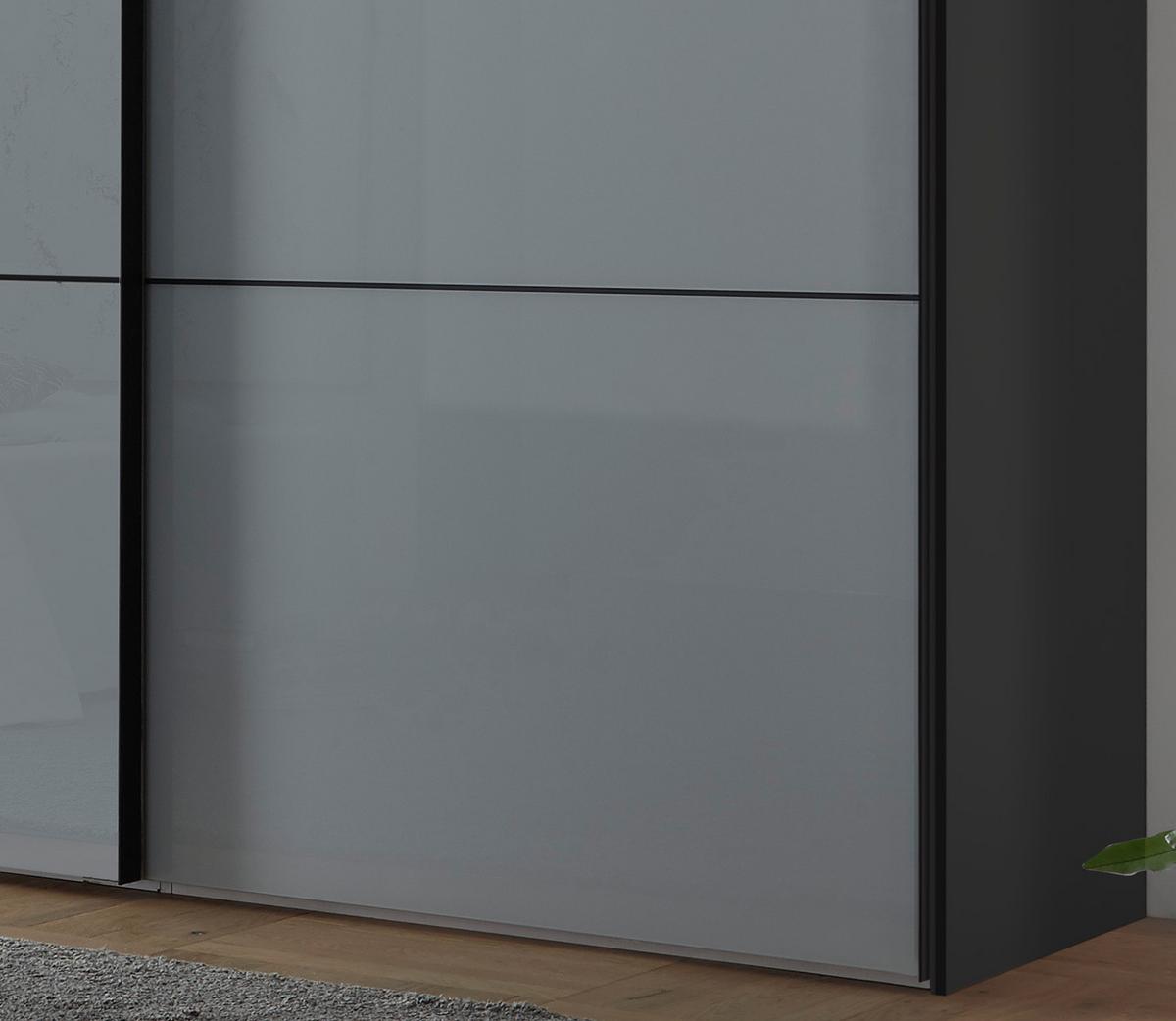Schwebetürenschrank Glasfront 167 Cm Includo, Hellgrau - Dunkelgrau/Hellgrau, MODERN, Glas/Holzwerkstoff (167/222/68cm)