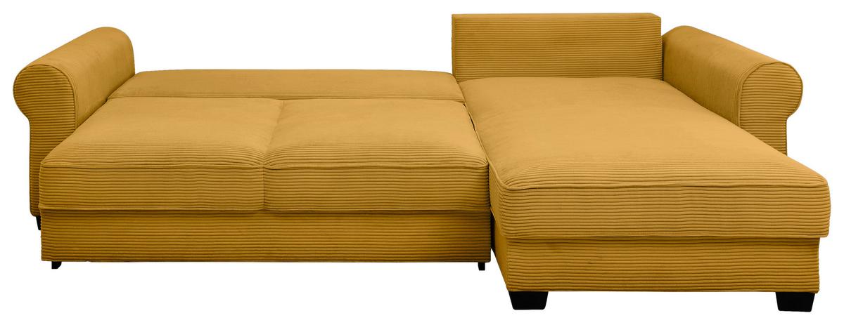 Ecksofa Maureen Gelb S: 318x197 Cm - Gelb/Schwarz, KONVENTIONELL, Textil (318/197cm) - MID.YOU
