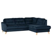 Ecksofa Nordic Dunkelblau S: 236x190 cm - Buchefarben/Dunkelblau, Design, Textil (236/190cm) - Livetastic
