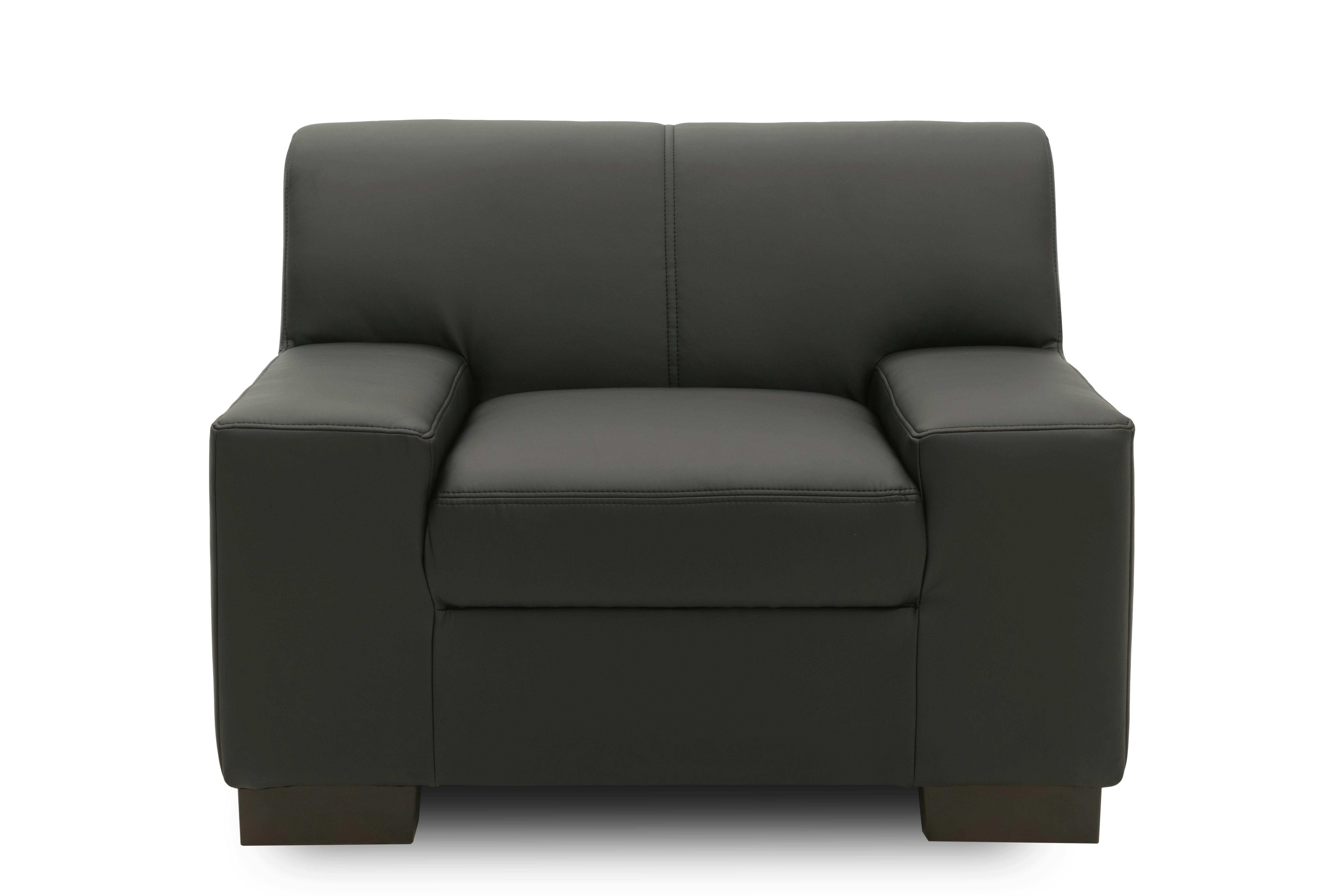 Polstersessel Norma Schwarz Lederlook - Wengefarben/Schwarz, Design, Textil (101/74/85cm) - MID.YOU