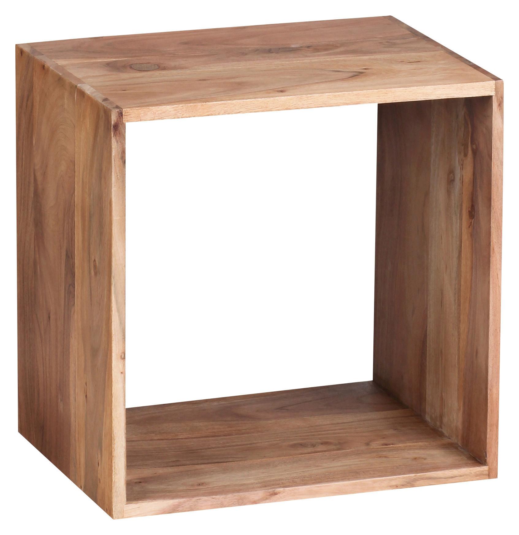 Malý regál Mumbai masív - farba akácie, Modern, drevo (43,5/43,5/33cm) - MID.YOU