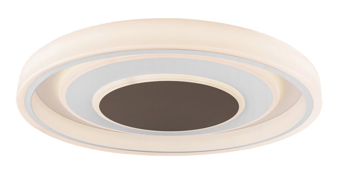 Led-deckenleuchte Goffi Ø 69 Cm Mit Farbtemperaturwechsler - Opal/Braun, Design, Kunststoff/Metall (69/10cm) - Globo