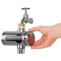 Durchlauferhitzer Maxxmee B: 10 cm Edelstahlfarben 3300W - Edelstahlfarben/Schwarz, Basics, Kunststoff/Metall (10/10/14cm)