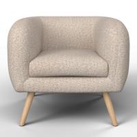 Relaxační křeslo BRUNO, béžová, max. 140 kg - přírodní barvy/béžová, Moderní, dřevo/textil (79/69/75cm) - Bessagi Home