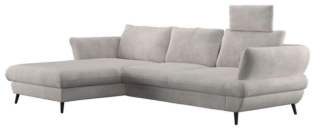 Ecksofa Balou, Naturfarben S:181x281cm - Schwarz/Naturfarben, Design, Textil (181/281cm) - Livetastic