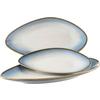 Servierplatte Aus Steinzeug La Sinfonia 3--Teilig. Oval - Weiß/Hellblau, Basics, Keramik (36,5/12,5/21,5cm) - Mäser