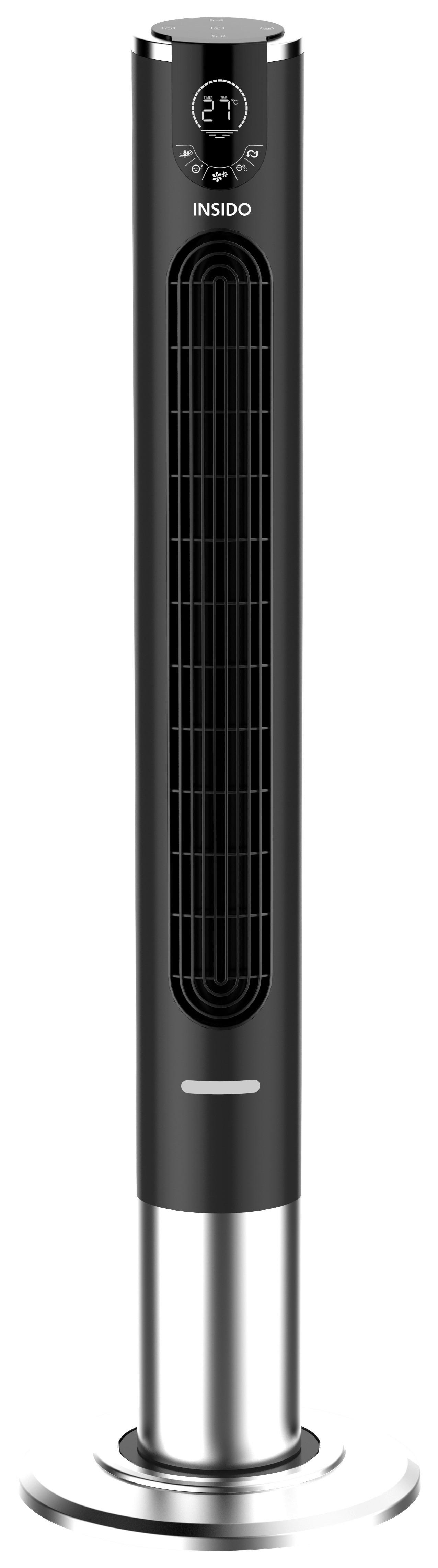 Stĺpový Ventilátor Hademar - čierna/farby ušľachtilej ocele, Moderný, plast (32/114cm) - Insido