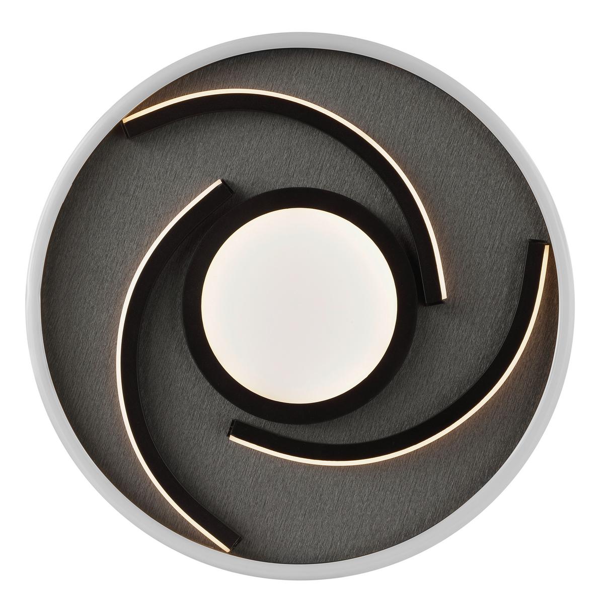 LED-Deckenleuchte Hardy Schwarz D: 35 cm - Schwarz, Design, Kunststoff/Textil (35/4,8cm) - Brilliant