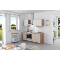 Küchenzeile Base Ohne Geräte 200 Cm Weiß/creme - Wildeiche/Anthrazit, Design, Holzwerkstoff (200cm) - Express
