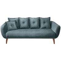 3-Sitzer-Sofa Baggio Dblau,grün B:236 cm - Blau/Buchefarben, MODERN, Textil (236/94/103cm) - Livetastic