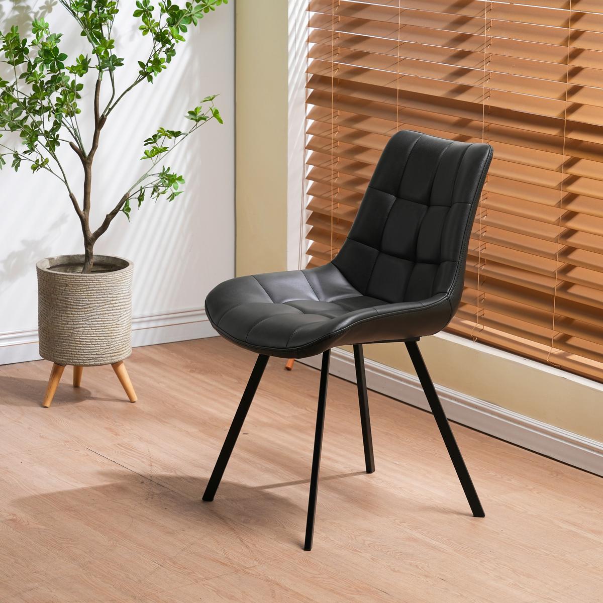 Stuhl Fritz Grau/Schwarz B: 54 cm - Schwarz/Grau, MODERN, Textil/Metall (54/86/62cm) - MID.YOU