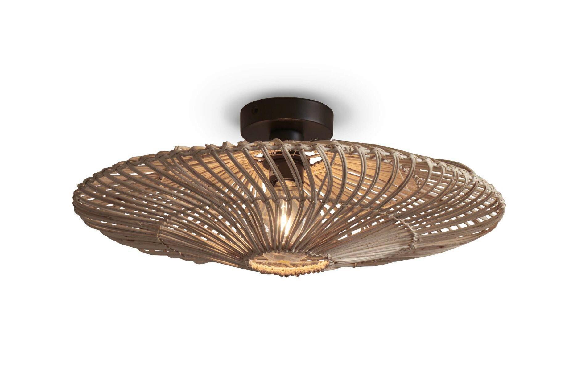 Deckenleuchte Zanzibar/C/5514/W - Weiß, Trend, Naturmaterialien (55/14cm) - Good & Mojo