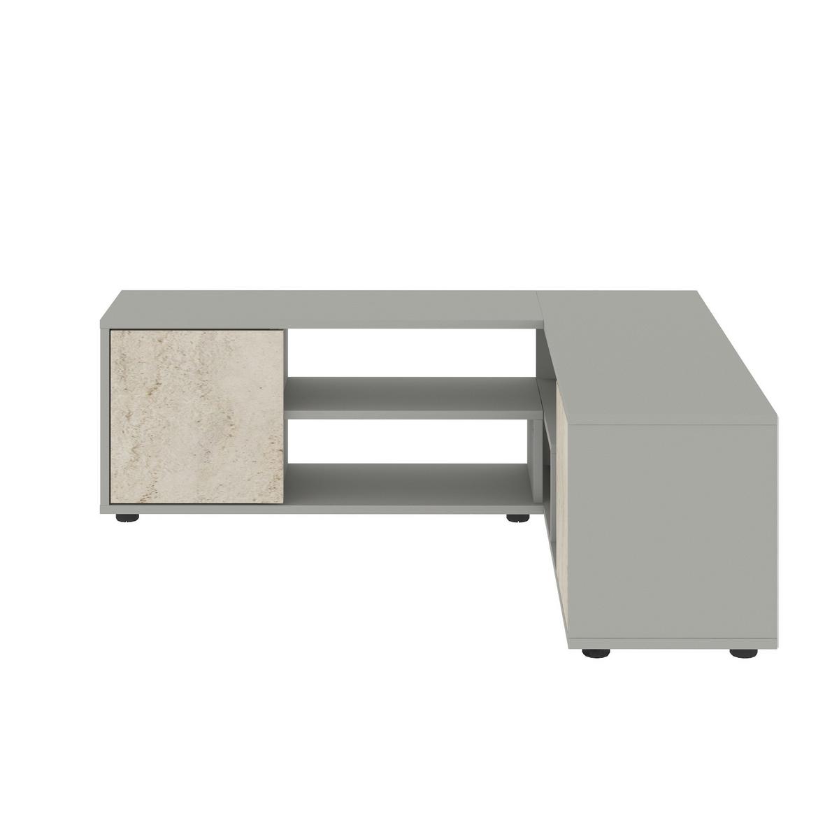 Lowboard Rosa Grau/beige B: 125 Cm - Beige/Grau, Design, Holzwerkstoff (125/40/120cm) - Livetastic