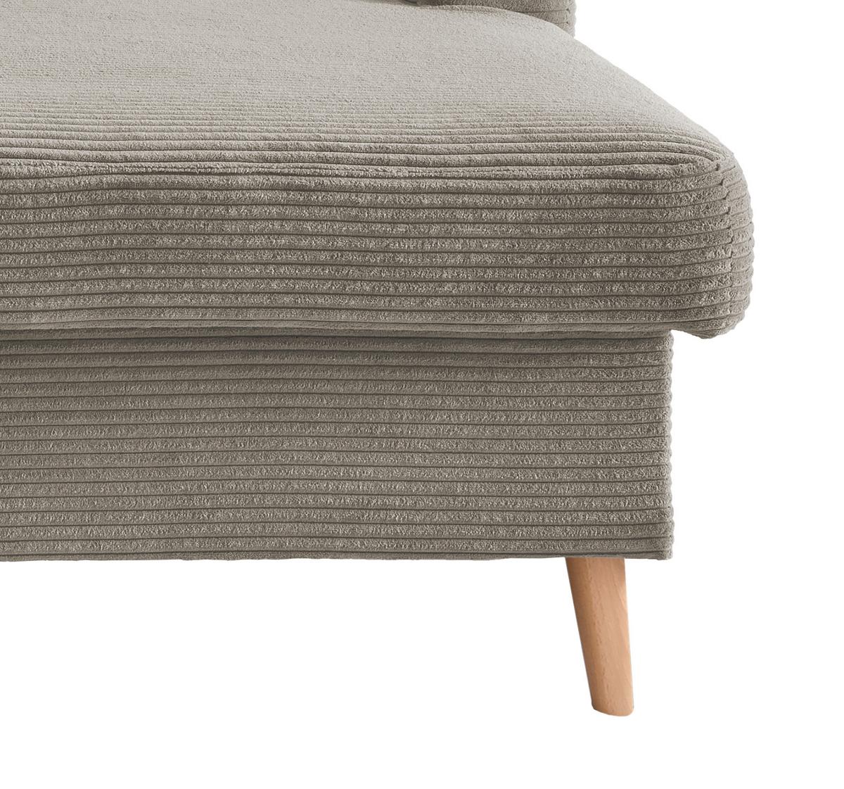 Ecksofa Valentina - Graubraun/Naturfarben, Design, Textil (228/150cm) - P & B