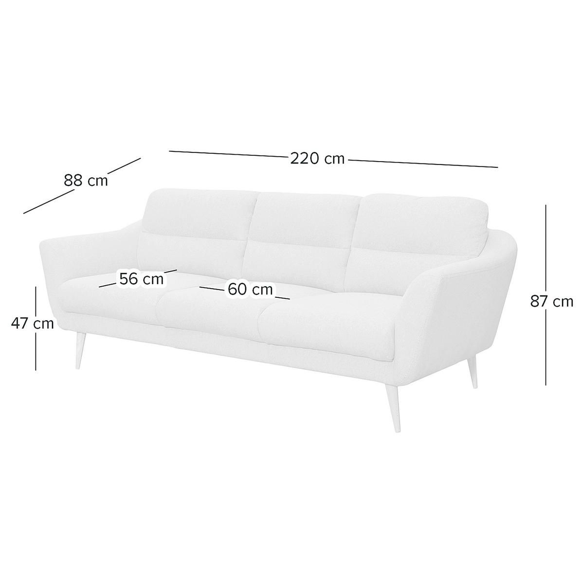 3-Sitzer-Sofa Tromso Türkis B: 209 cm - Türkis/Buchefarben, Design, Textil (209/87/88cm) - Livetastic