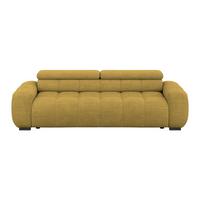Bigsofa Bull Webstoff senfgelb, B: 248 cm - Senfgelb/Schwarz, Design, Textil (248/77-97/108cm) - Luca Bessoni