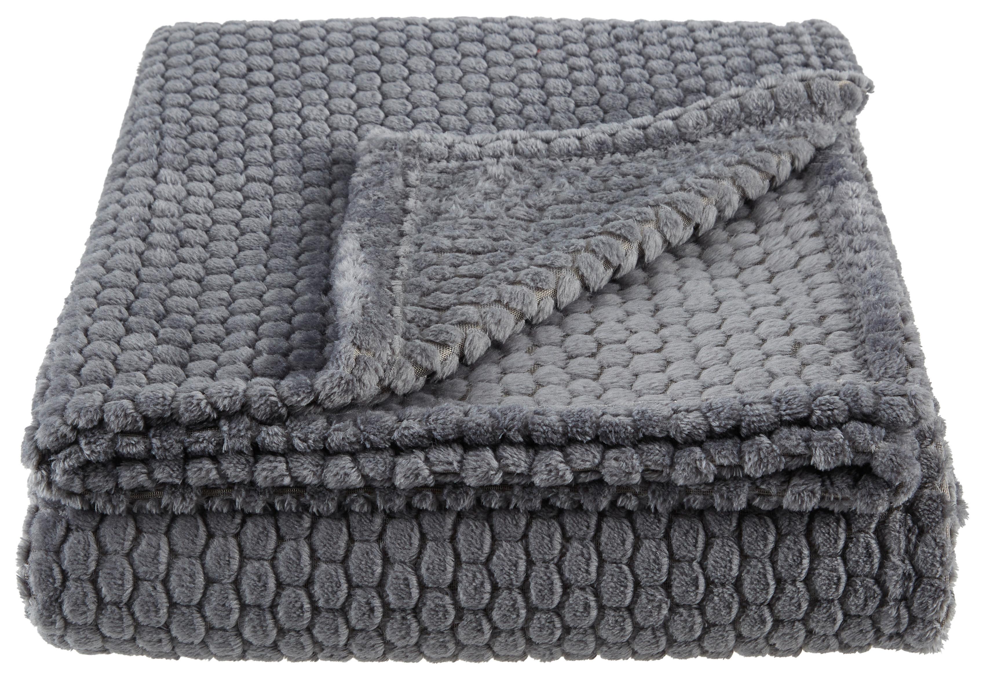 Kuscheldecke Belinda Anthrazit 130x170 Cm - Anthrazit, ROMANTIK / LANDHAUS, Textil (130/170cm) - James Wood