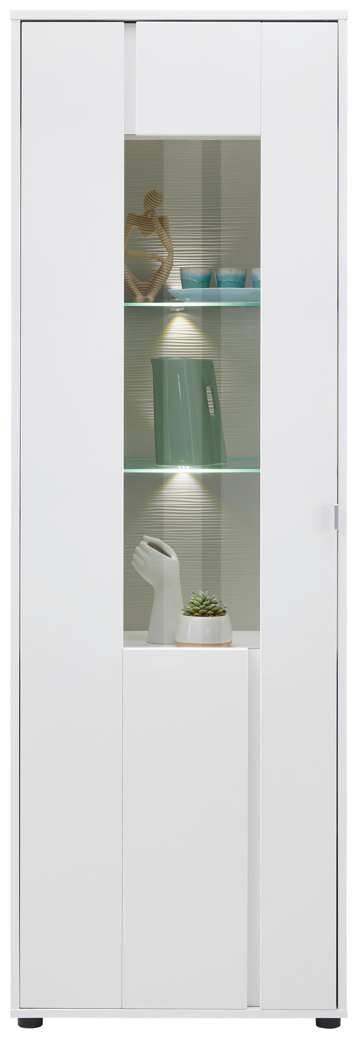 VITRÍNA ALABAMA - bílá/černá, Moderní, kov/kompozitní dřevo (64/198/38cm)