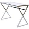 Schreibtisch Xtra Desk - Chromfarben/Klar, MODERN, Glas/Metall (110/50/72cm) - Livetastic