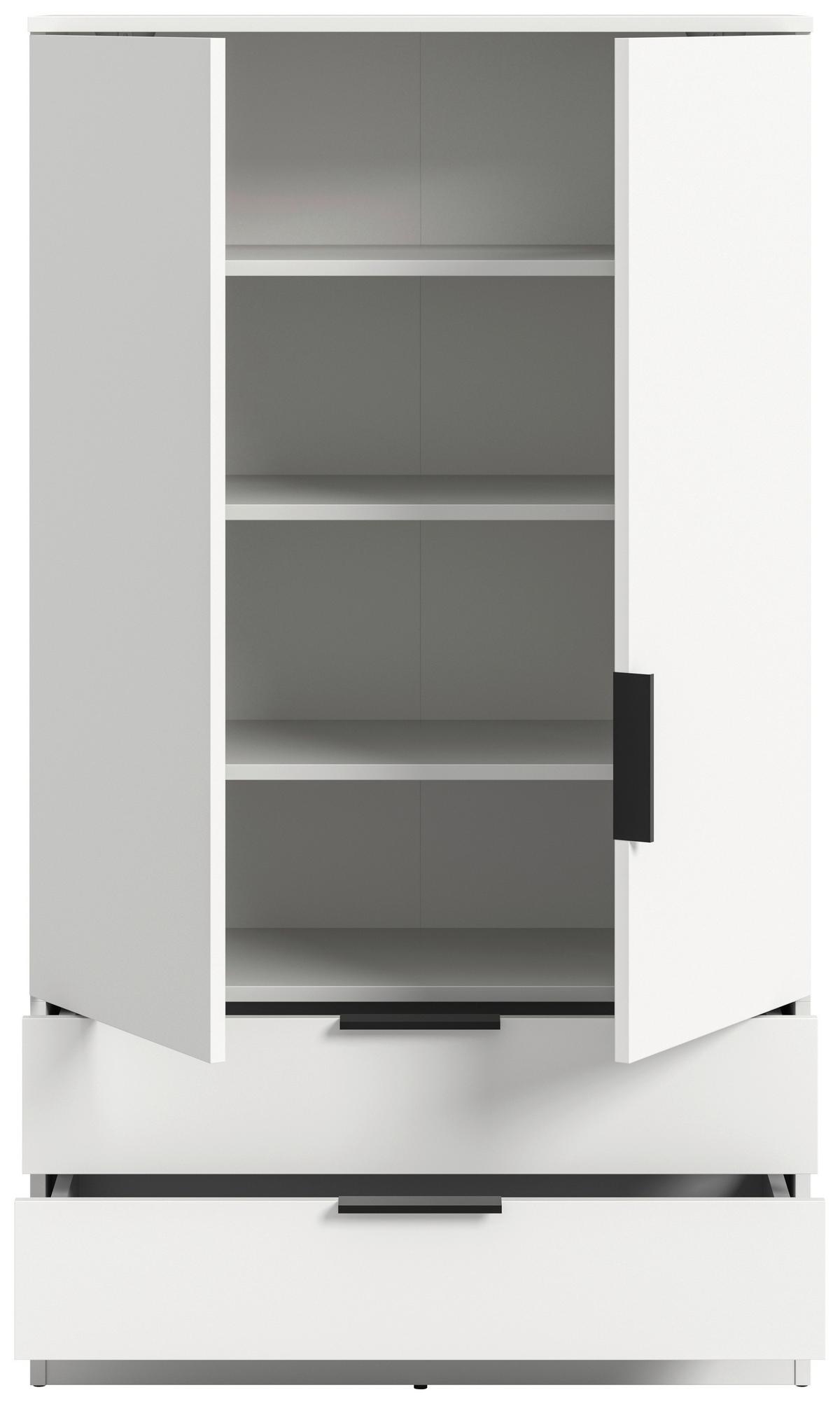DREHTÜRENSCHRANK Kopenhagen Weiß B: 80cm - Weiß, MODERN, Holzwerkstoff (80/140/37cm) - Livetastic