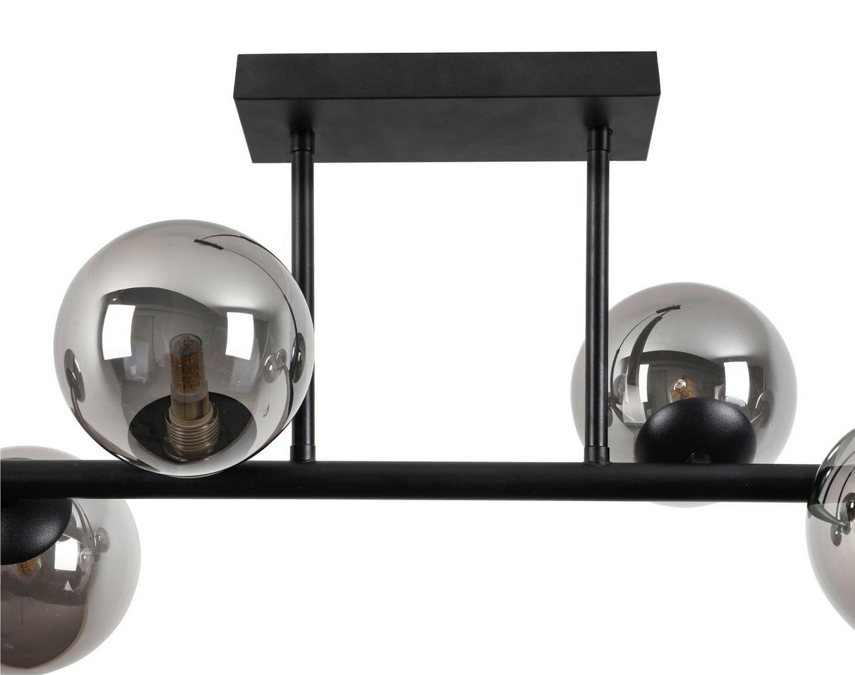 Stropné svietidlo Lisib,Š/V: 85/28cm,čierna - čierna/chrómová, Modern, kov/sklo (85/28/27cm) - Modern Living