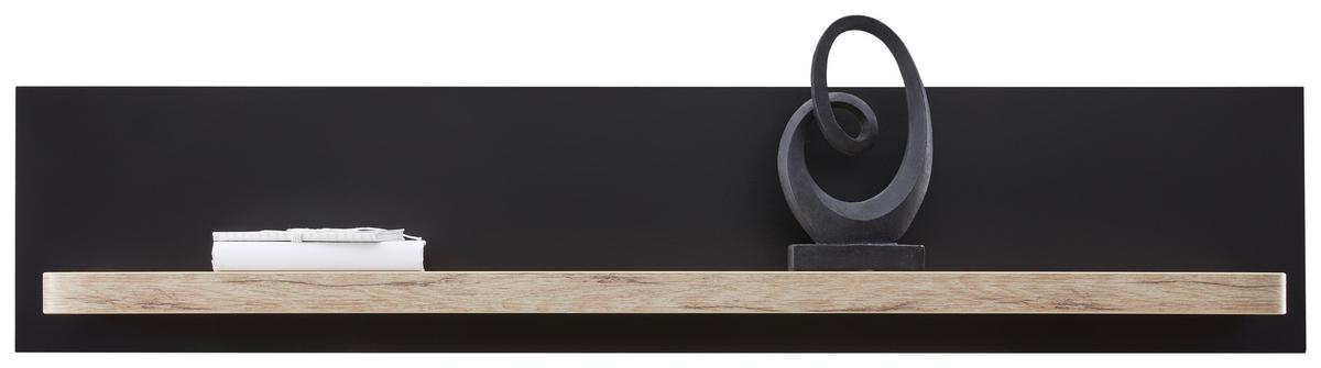 Wandboard Game B: 120 cm Schwarz Matt/Eiche Dekor - MODERN, Holzwerkstoff (120/25/22cm)