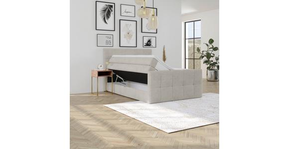 Boxspringbett mit Topper und Bettkasten 140x200 Medino - Beige, KONVENTIONELL, Holz/Holzwerkstoff (140/200cm) - Luca Bessoni