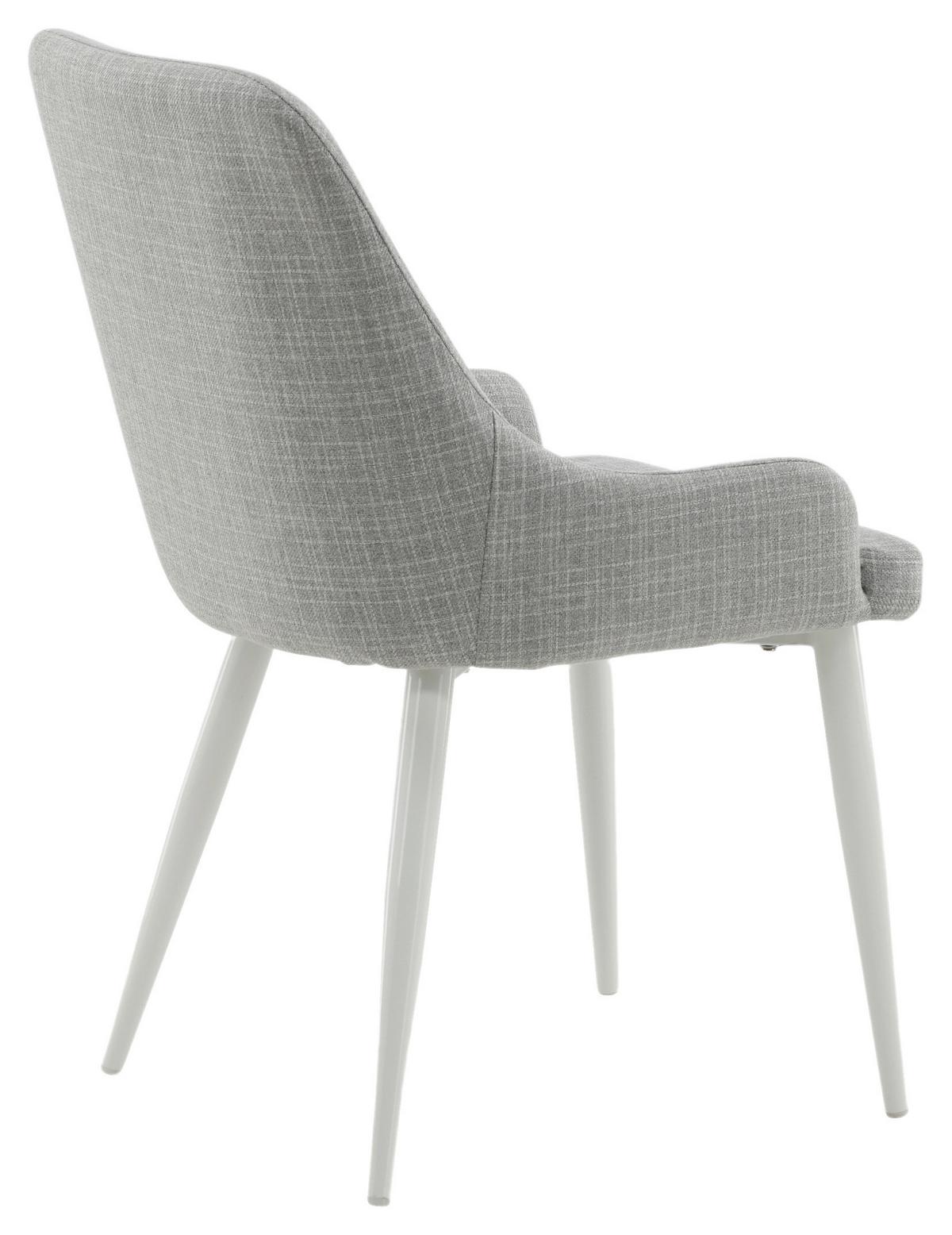 Stuhl-set Plaza Weiß/hellgrau B: 49 Cm - Hellgrau/Weiß, Design, Textil/Metall (49/86/58cm) - Livetastic