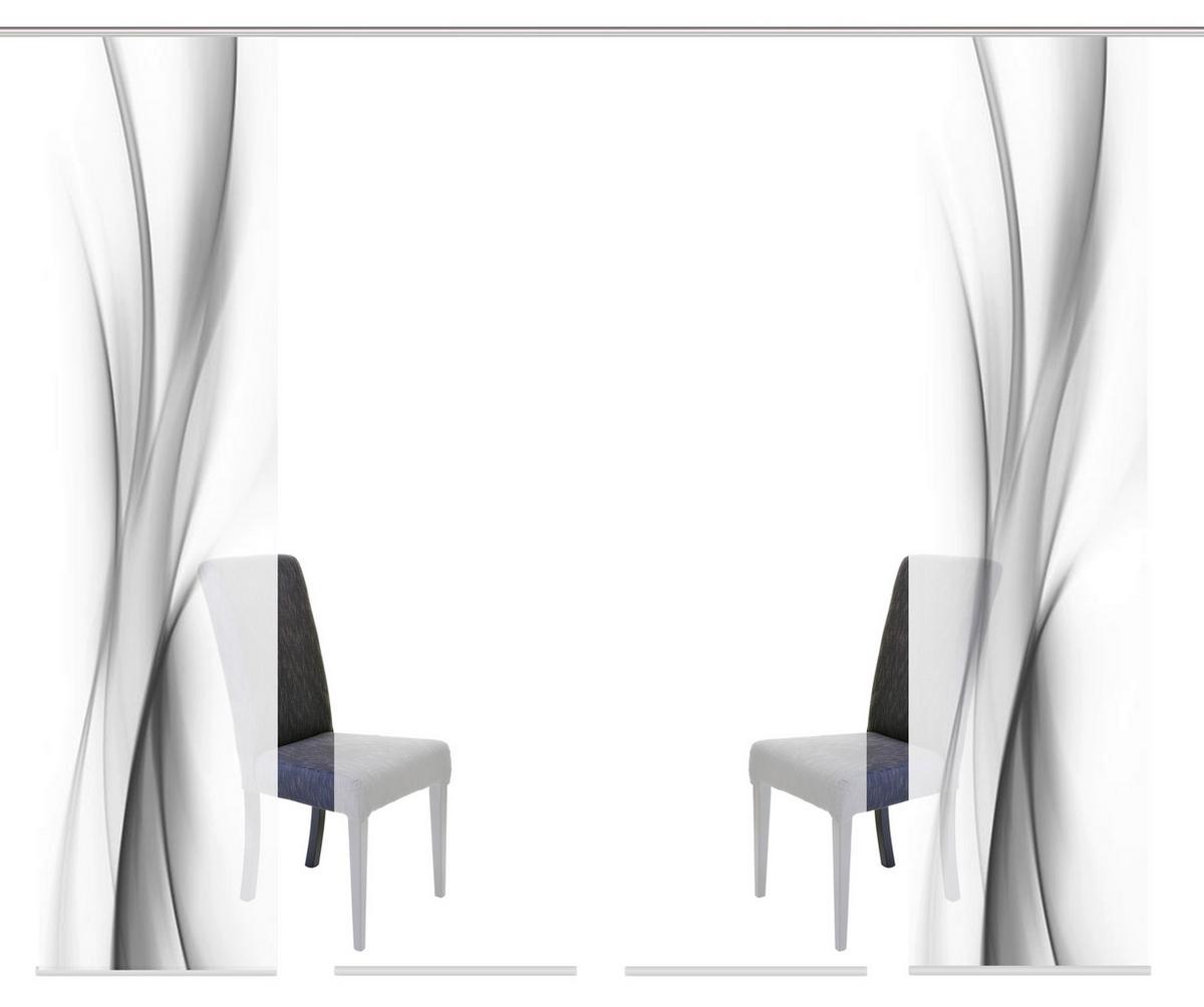 Flächenvorhang 4er Set Rochelle - Grau, Design, Textil (60/245cm) - Schmidt W. Gmbh