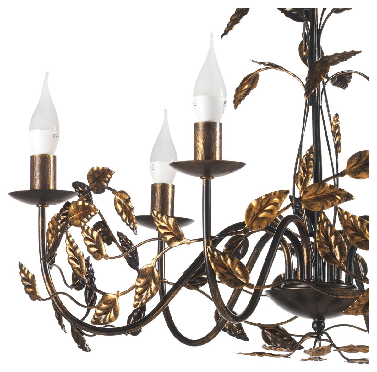Kronleuchter Collana Bronzefarben L: 70 cm - Bronzefarben, Basics, Metall (70/70/110cm)