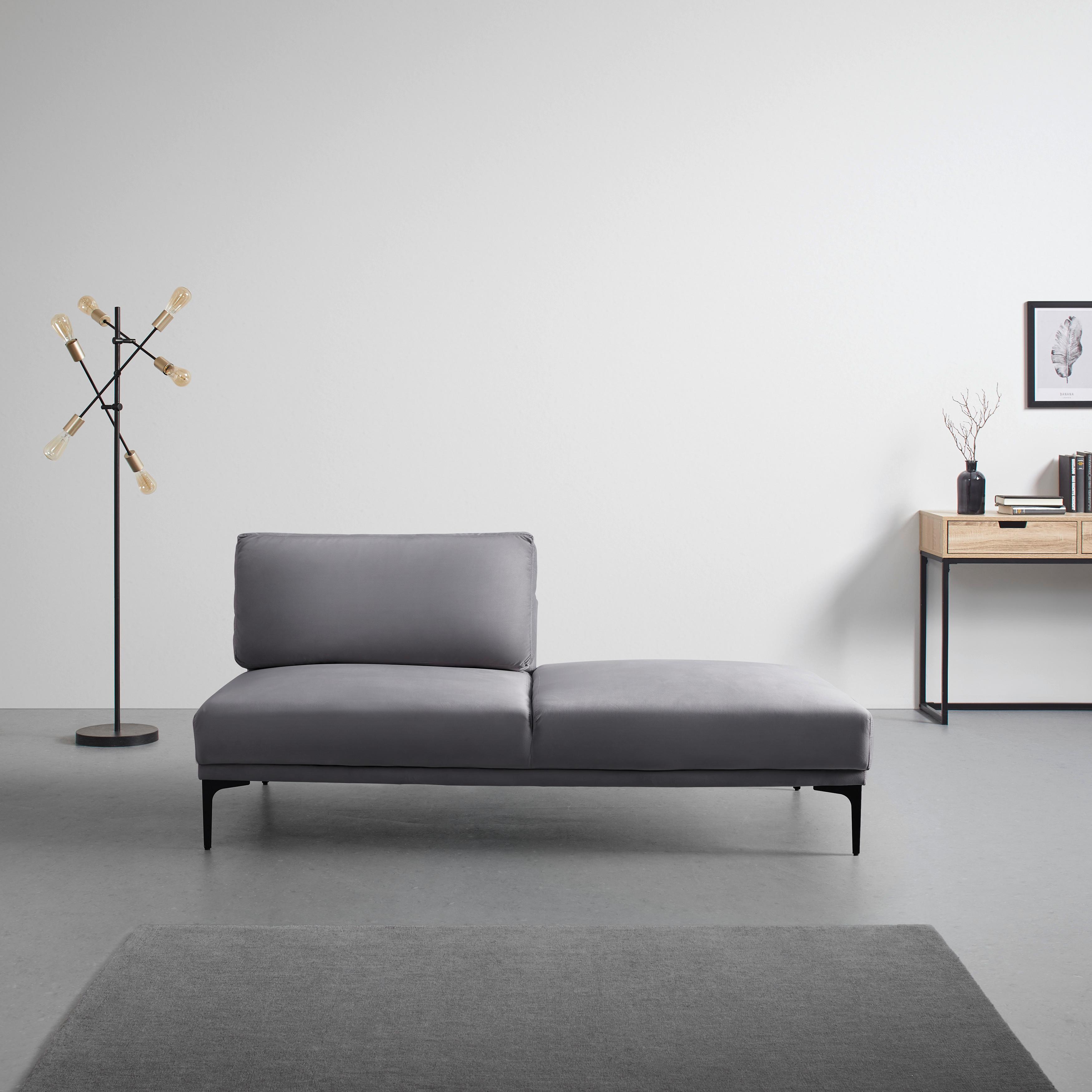 Pohovka Tessa Tmavě Šedá - černá/tmavě šedá, Moderní, kov/textil (180,5/82,5/88,5cm) - Bessagi Home