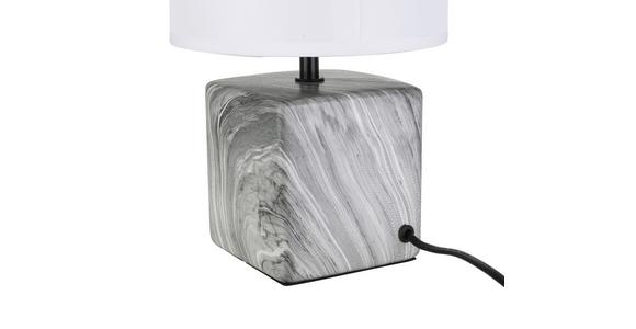 Tischleuchte Sabrino Grau / Weiß Marmoroptik Mit Schalter - Schwarz/Weiß, ROMANTIK / LANDHAUS, Keramik/Kunststoff (18,5/30,5cm) - James Wood