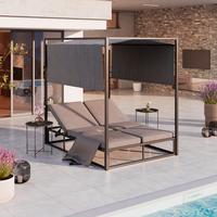 Sonneninsel Bali - Dunkelgrau, MODERN, Textil/Metall (200/196/148cm) - Beldano