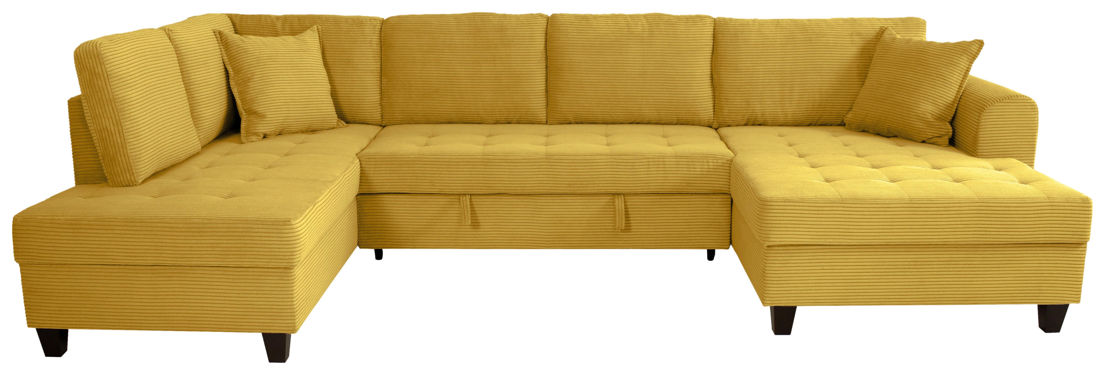 Wohnlandschaft Moritz Senfgelb U-Form: 178x324x155cm