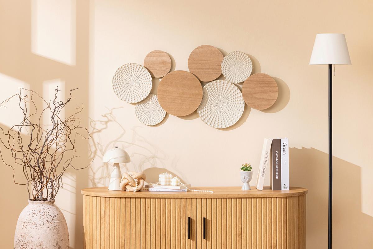 Wanddeko Lilly - Beige/Naturfarben, KONVENTIONELL, Holz/Holzwerkstoff (89/46cm) - Luca Bessoni