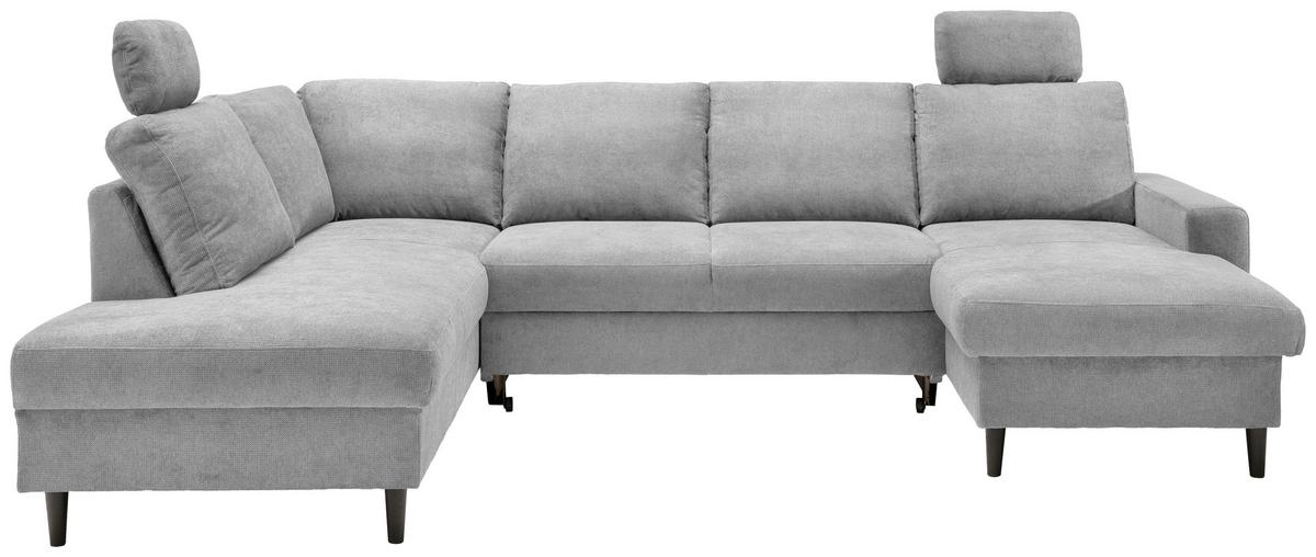 Wohnlandschaft Passione Grau U: 200x305x153 cm - Schwarz/Grau, MODERN, Textil (200/305/153cm) - Livetastic