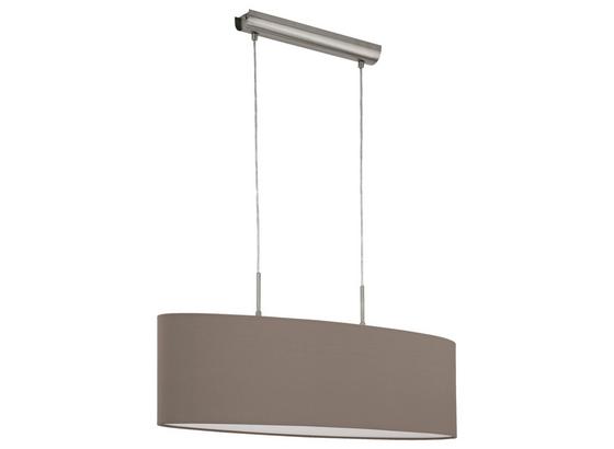 Hängeleuchte Pasteri - Taupe/Nickelfarben, MODERN, Textil/Metall (75/22/110cm) Hängeleuchte Pasteri - Taupe/Nickelfarben, MODERN, Textil/Metall (75/22/110cm)