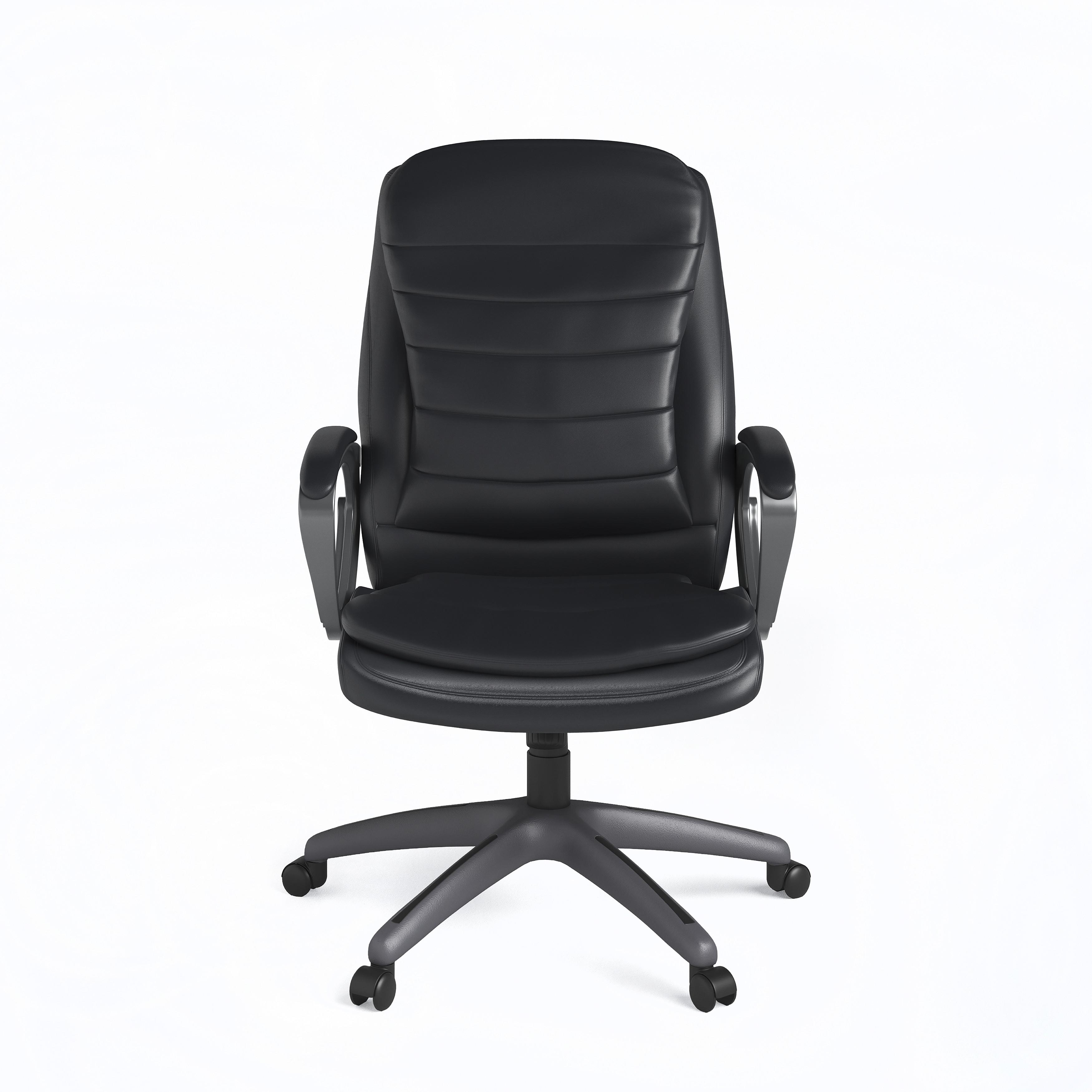 Drehstuhl Mayfield Schwarz B: 63 cm - Schwarz, Design, Leder/Holz (63/116/76cm) - MID.YOU