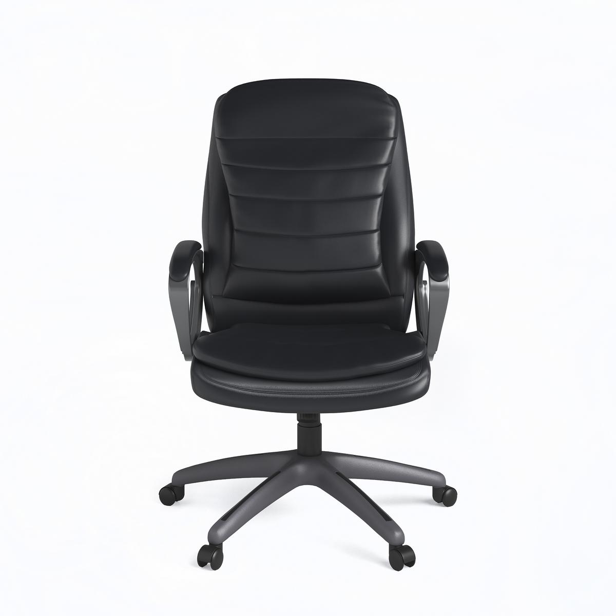 Drehstuhl Mayfield Schwarz B: 63 cm - Schwarz, Design, Leder/Holz (63/116/76cm) - MID.YOU