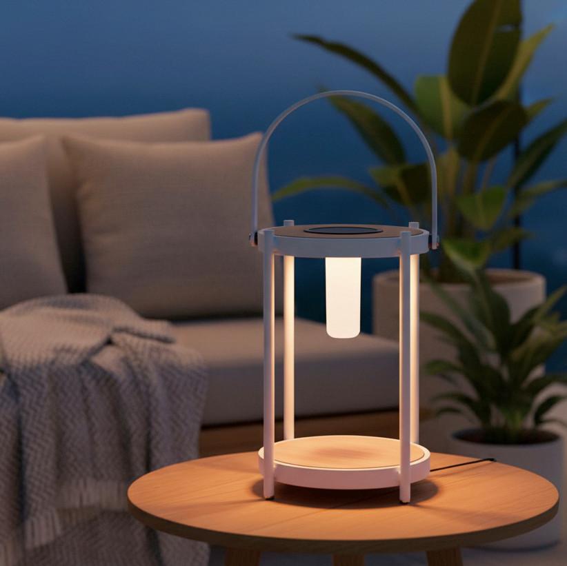 Solárne svietidlo PIOLA biele - biela, Modern, kov/plast (20/29/20cm) - Bessagi Garden