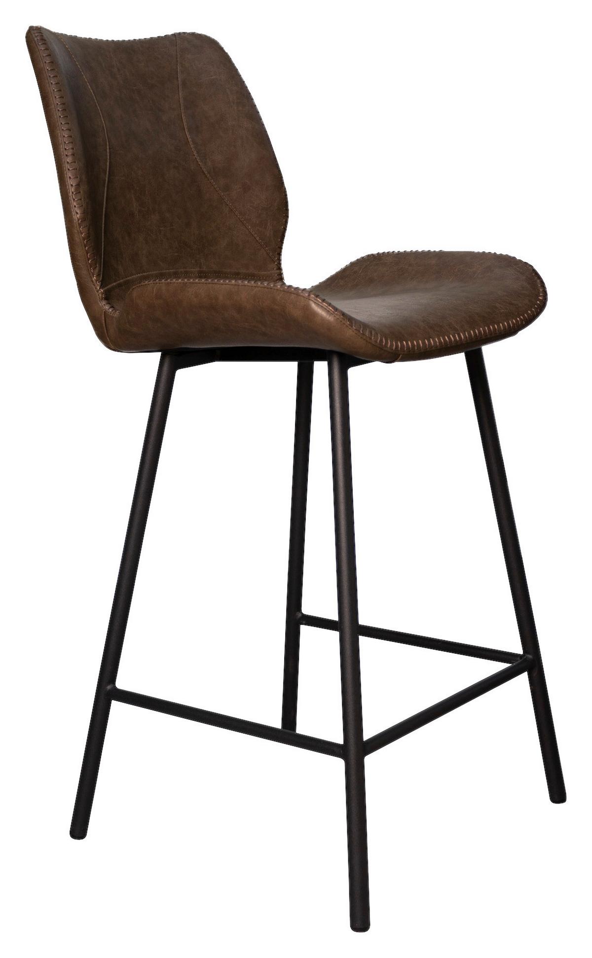 Barhocker-Set Barron - Graubraun/Schwarz, KONVENTIONELL, Kunststoff/Textil (47/99/55cm) - MID.YOU